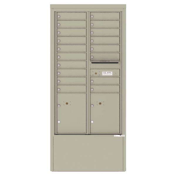 Free Standing Mailbox with 18 Tenant Compartments and 2 Parcel Lockers