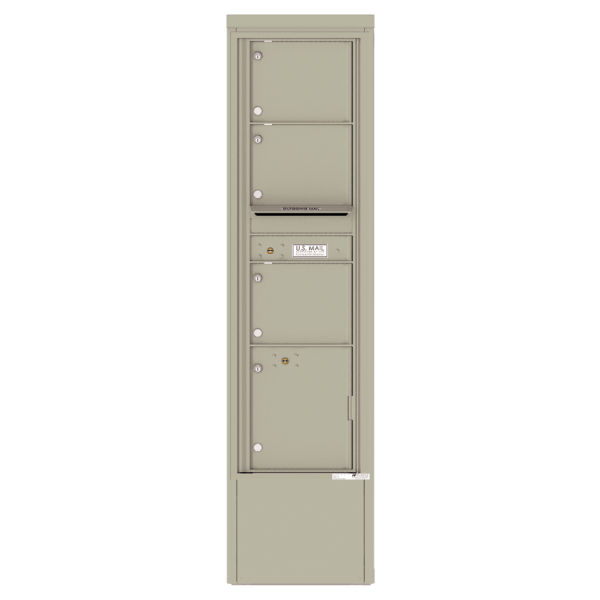 Free Standing Mailbox with 3 Tenant Compartments and 1 Parcel Locker